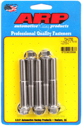 7/16-20 X 2.750 SS HEX 5PK