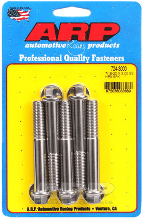 7/16-20 X 3.000 SS HEX 5PK