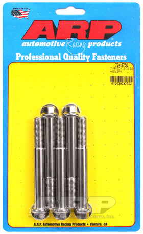 7/16-20 X 3.750 SS HEX 5PK