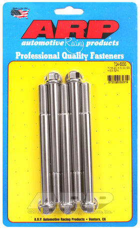 7/16-20 X 5.000 SS HEX 5PK