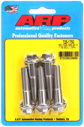 3/8-24 X 1.750 SS HEX 5PK