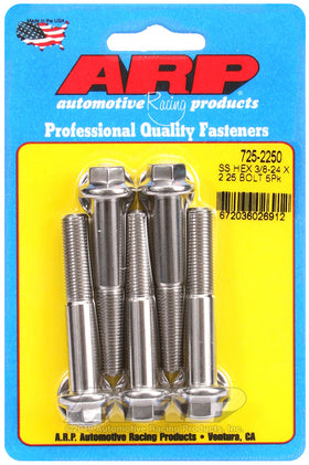 3/8-24 X 2.250 SS HEX 5PK