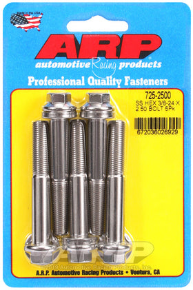 ARP 3/8-24 x 2.500 7/16in Hex Sainless Steel Wrenching Bolts (Pack of 5)