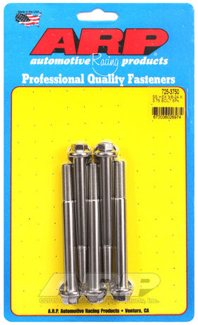 3/8-24 X 3.750 SS HEX 5PK