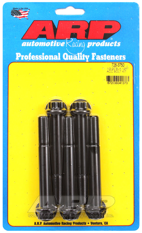 ARP 8740 Chromoly Black Oxide 12pt Head 1/2-20 in x 3.75in Bolt Kit