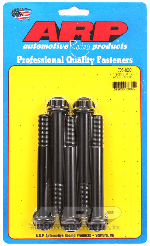 1/2-20 X 4.000 BLK 12PT 5PK