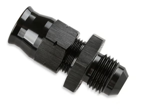 Mr. Gasket Aluminum Tube Adapter -6 AN Male AN To 3/8 Inch Tubing Black