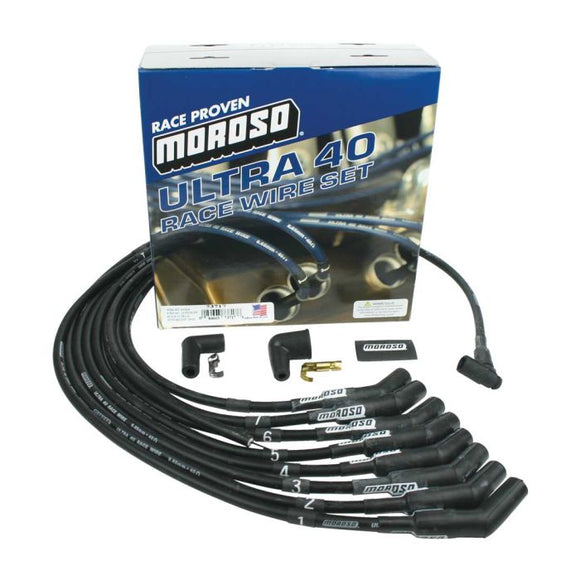 Moroso Ford 429-460 Ignition Wire Set - Ultra 40 - Unsleeved - HEI - Black