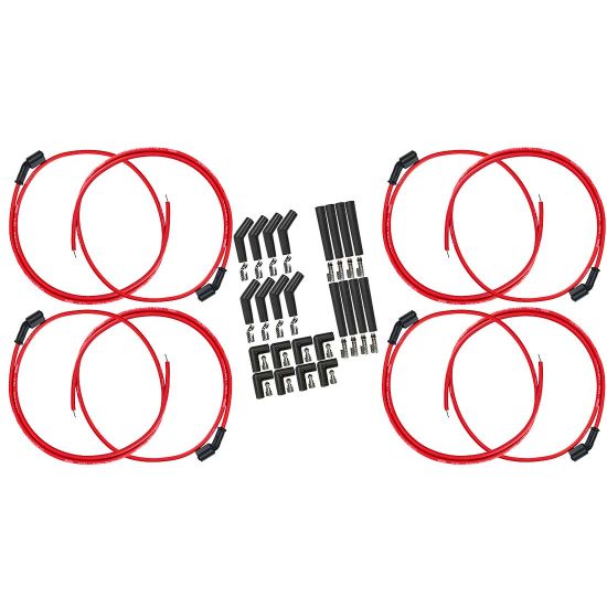 WIRE SET, ULTRA 350, 8MM, LS UNIV SET 90, 135, STR PLUG BOOTS, RED