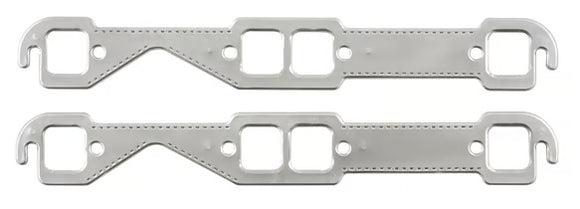 Mr. Gasket Header Gaskets - Aluminum-Layered 1955-1991 Chevrolet 262-400 Gen I Small Block. Square Ports, 1.45 Inch x 1.55 Inch