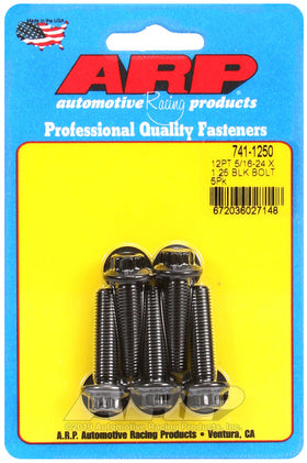 ARP 5/16 in.-24 RH Thread, 1.250 in 12 Point Bolts- Set of 5