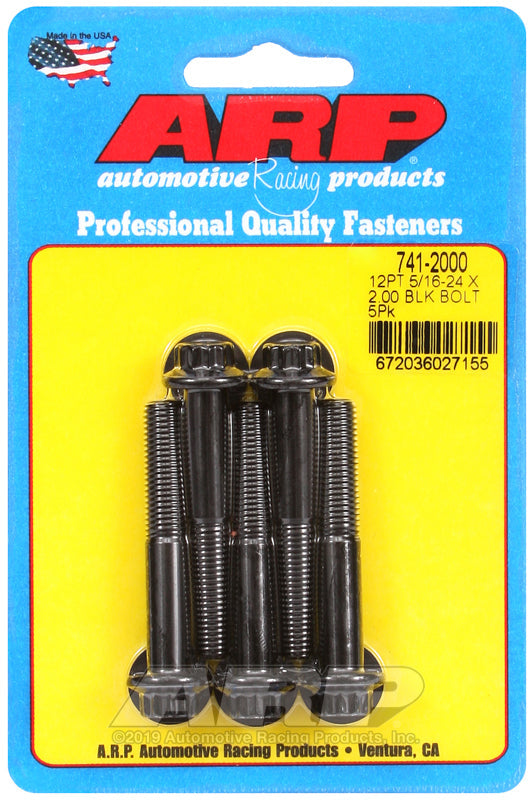 ARP 5/16-24 X 2.000 12pt Black Oxide Bolts