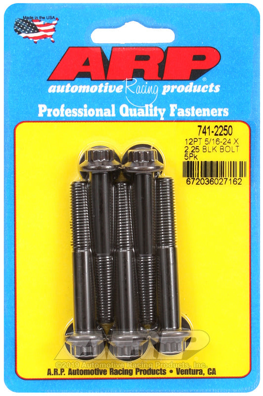 ARP 5/16 in.-24 RH Thread, 2.250 in 12 Point Bolts- Set of 5