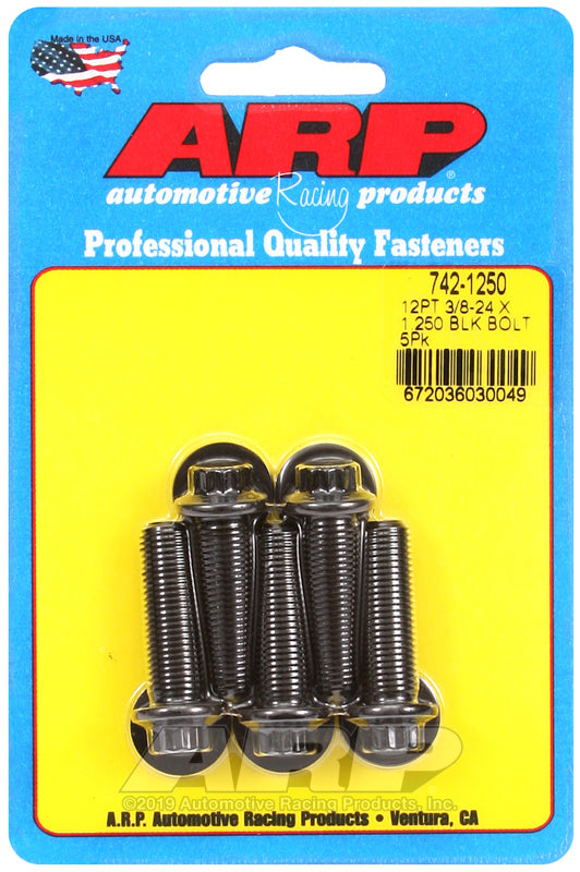 ARP 3/8-24 x 1.250 12pt Black Oxide Bolts (5/pkg)