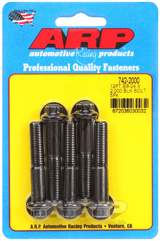 3/8-24 X 2.000 BLK 3/812PT 5PK