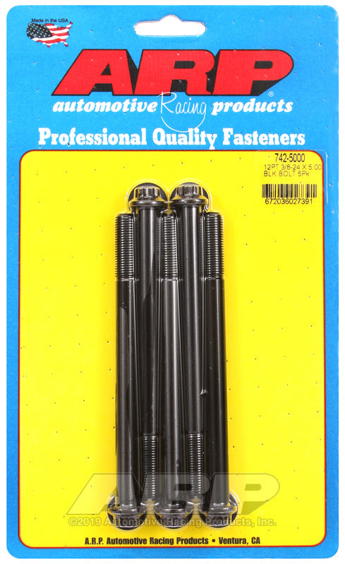 3/8-24 X 5.000 BLK 3/812PT 5PK