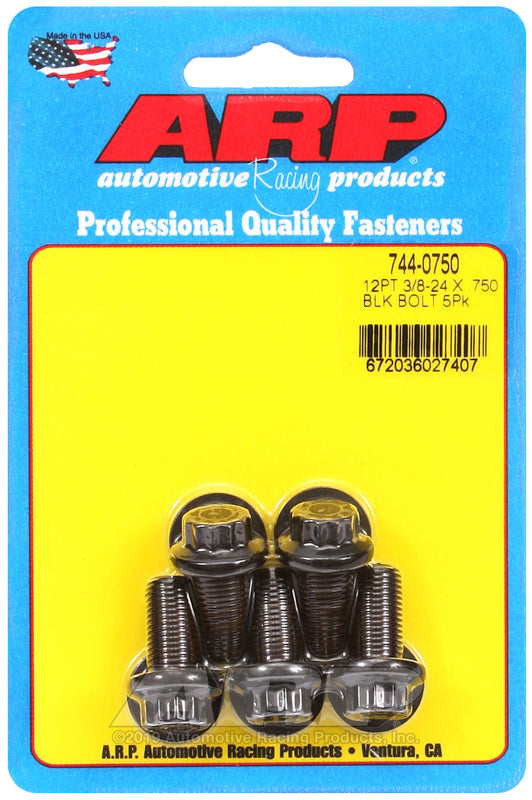 ARP 3/8-24 x 0.750 12pt 7/16 Wrenching Black Oxide Bolts (5/pkg)