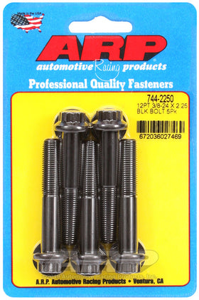 3/8-24 X 2.250 BLK 12PT 5PK