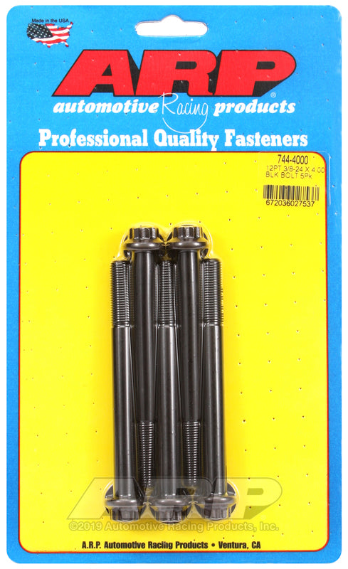 3/8-24 X 4.000 BLK 12PT 5PK