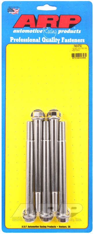 1/2-20 X 5.750 SS HEX 5PK