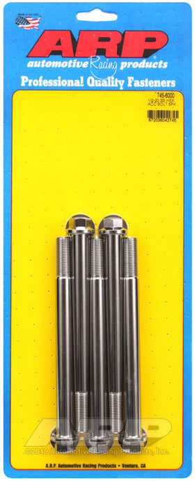 1/2-20 X 6.000 SS HEX 5PK
