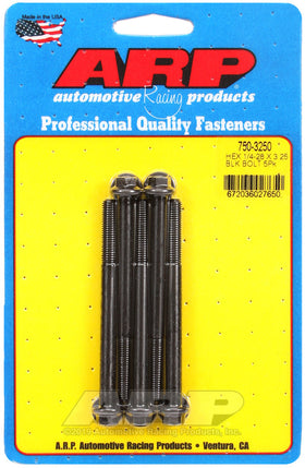 1/4-28 X 3.250 BLK HEX 5PK
