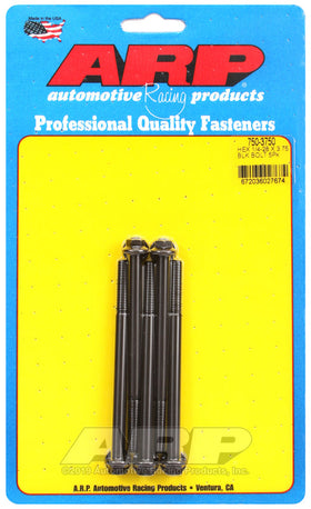 1/4-28 X 3.750 BLK HEX 5PK