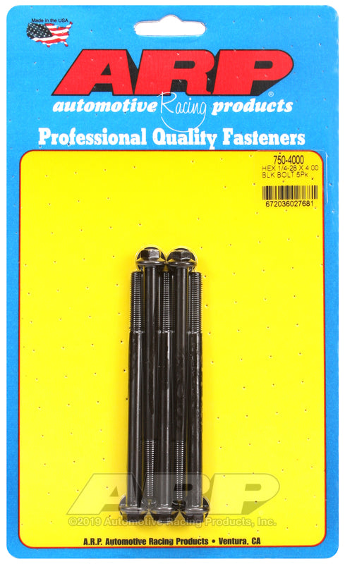 1/4-20 X 4.000 BLK HEX 5PK