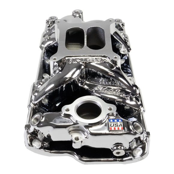 Edelbrock Intake Manifold - Small Block Chevy - RPM Air Gap - Chrome Plasma Coated