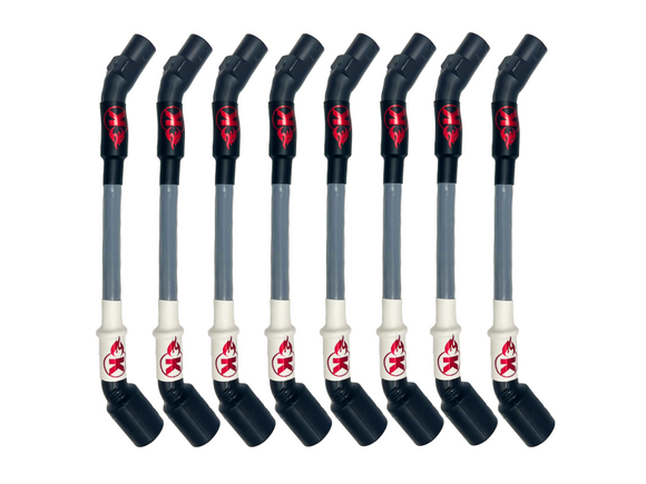 Kooks 10mm Spark Plug Wire - Grey w/Black Boots (Set of 8)