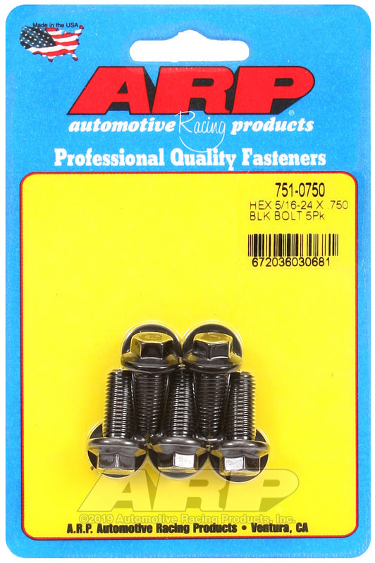 ARP 5/16-24 x .750 Hex Black Oxide Bolts