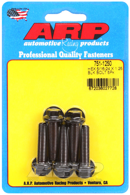 ARP 5/16-24 x 1.250 Hex Black Oxide Bolts (5/pkg)