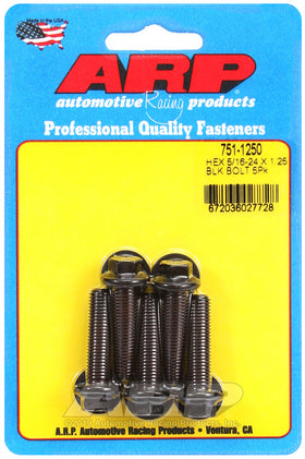 ARP 5/16-24 x 1.250 Hex Black Oxide Bolts (5/pkg)