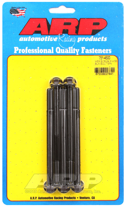 5/16-24 X 4.500 BLK HEX 5PK