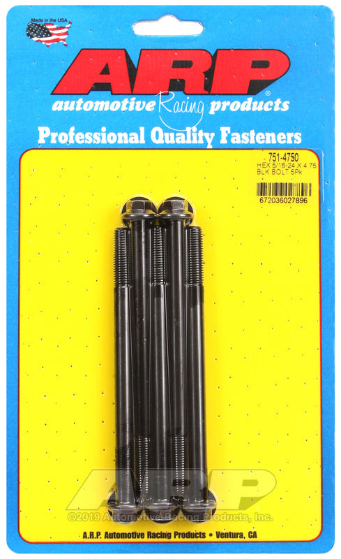 5/16-24 X 4.750 BLK HEX 5PK