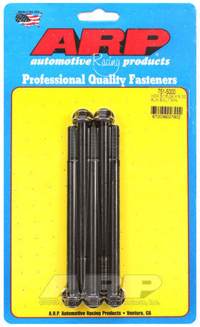 5/16-24 X 5.000 BLK HEX 5PK