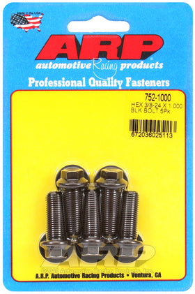 3/8-24 X 1.000 BLK 3/8 HEX 5PK