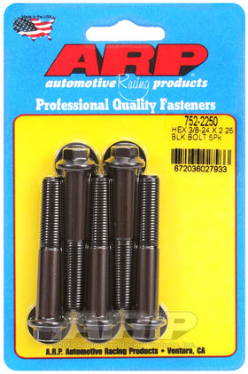 3/8-24 X 2.250 BLK 3/8 HEX 5PK