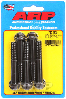 3/8-24 X 2.500 BLK 3/8 HEX 5PK