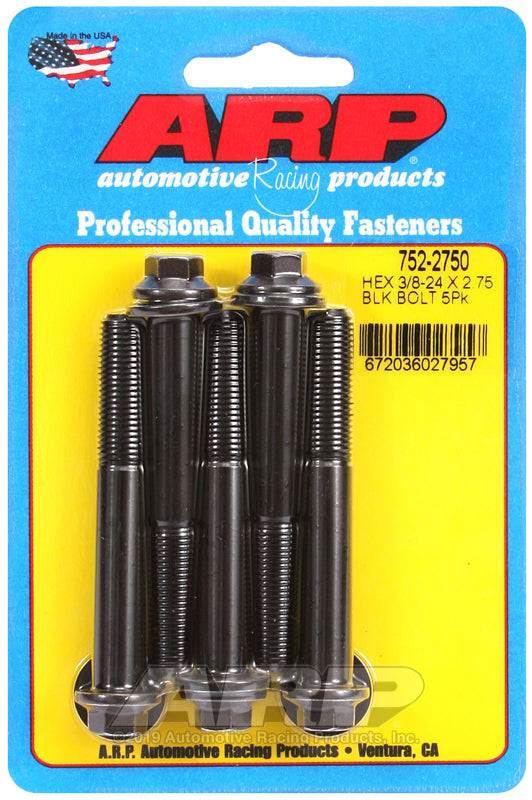 3/8-24 X 2.750 BLK 3/8 HEX 5PK