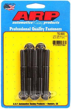 3/8-24 X 3.000 BLK 3/8 HEX 5PK