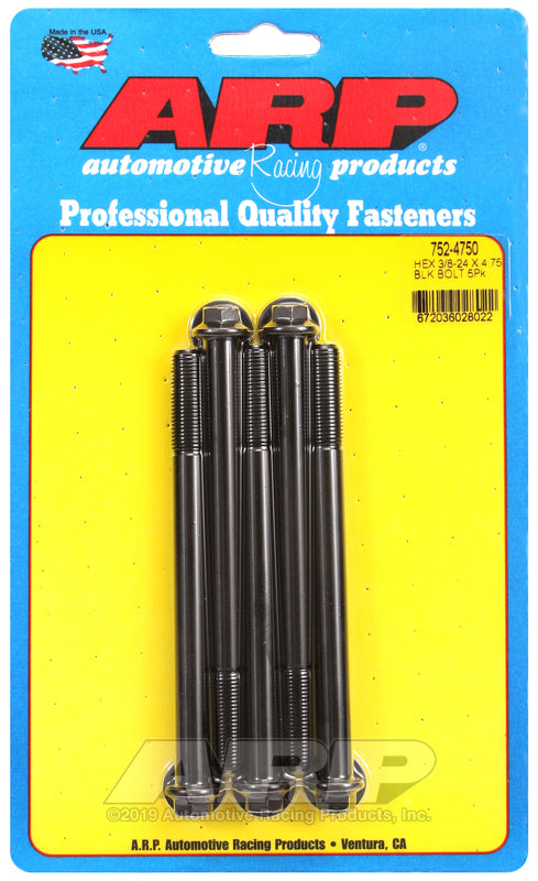 3/8-24 X 4.750 BLK 3/8 HEX 5PK