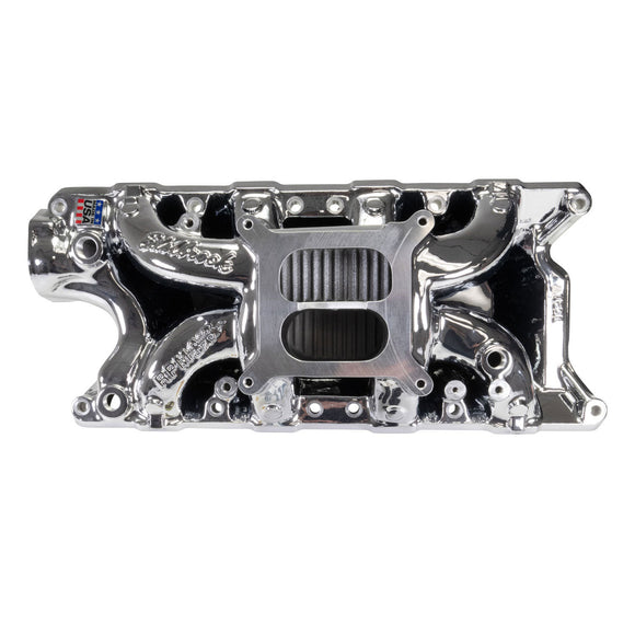 Edelbrock RPM Air-Gap Intake Manifold for Small-Block Ford, Chrome Plasma Finish