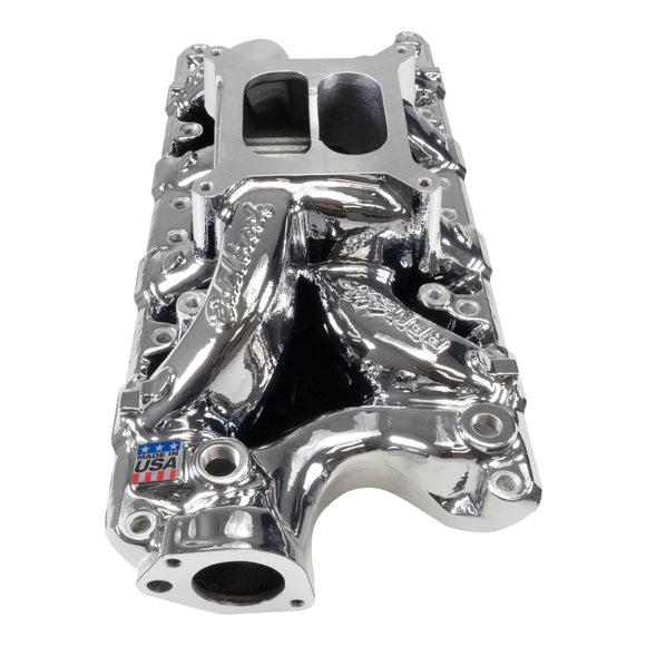 Edelbrock RPM Air-Gap Intake Manifold for Small-Block Ford, Chrome Plasma Finish