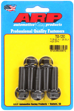 ARP 7/16-20 x 1.250 Hex Black Oxide Bolts (5/pkg)