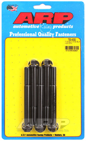 7/16-20 X 4.000 BLK HEX 5PK