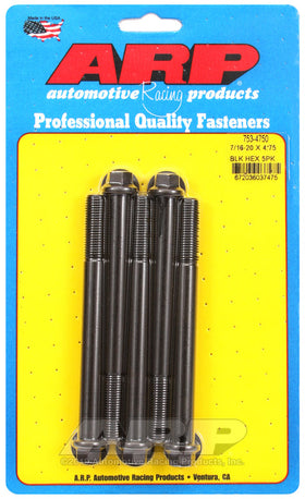 7/16-20 X 4.750 BLK HEX 5PK