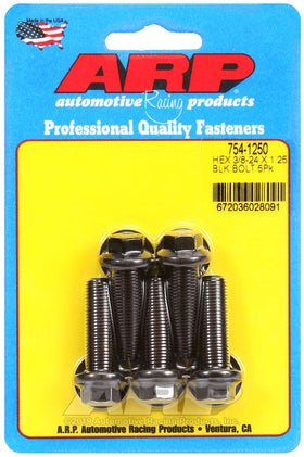 3/8-24 X 1.250 BLK HEX 5PK