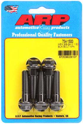 ARP 3/8 in.-24 RH Thread, 1.500 in Hex Head Bolts - Set of 5