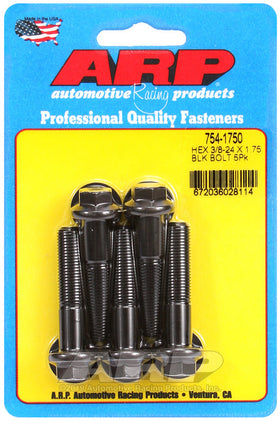 3/8-24 X 1.750 BLK HEX 5PK
